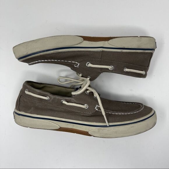 Sperry Top Sider Gray Canvas Boat Shoes Men's Size 10M Original - Picture 5 of 11